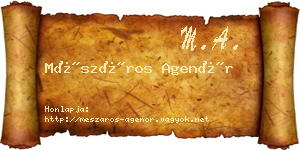 Mészáros Agenór névjegykártya
