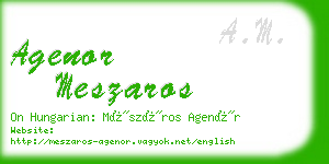 agenor meszaros business card